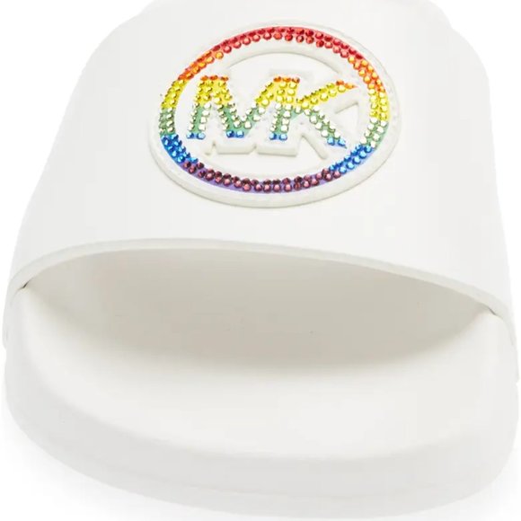 Michael Kors Gilmore Rainbow Pride Pool Slides Sandals Women's Size 11 New Boxed - Picture 8 of 10